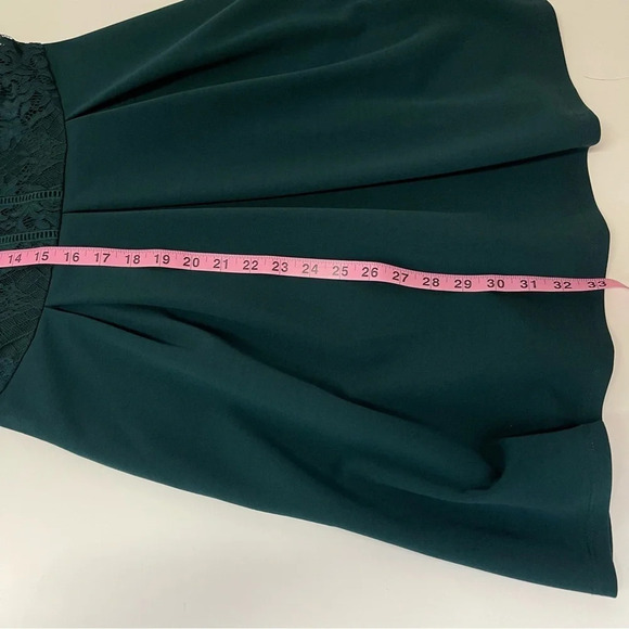Speechless Dress Juniors Size 9 Green Lace Long Sleeve Fit Flare Pleated - Picture 9 of 9